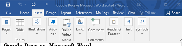 google docs vs microsoft word word count per page