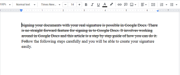 How To Put A Line Through Text In Google Docs