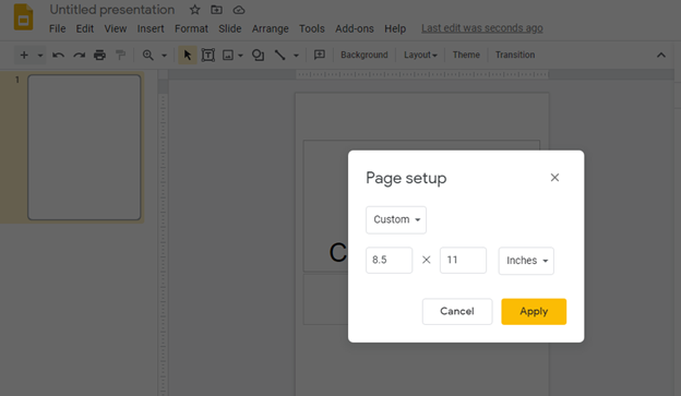 set background template in google docs