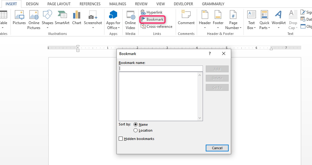 How to view bookmarks in Word Docs Tutorial