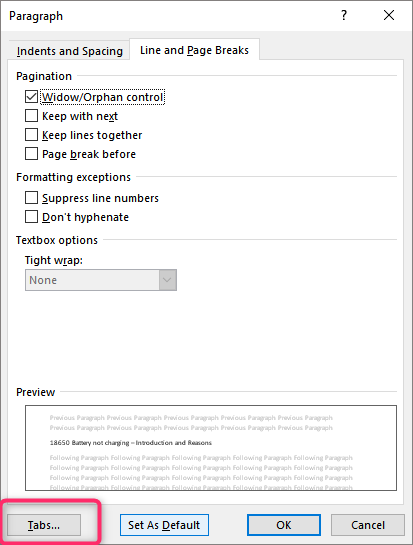 How to add dot leaders in Word - Docs Tutorial