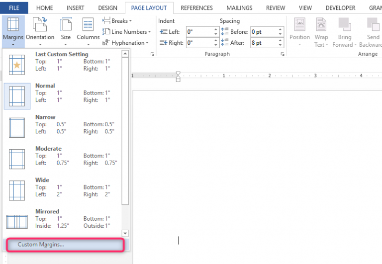 How To Add Inch Margins In Word Docs Tutorial