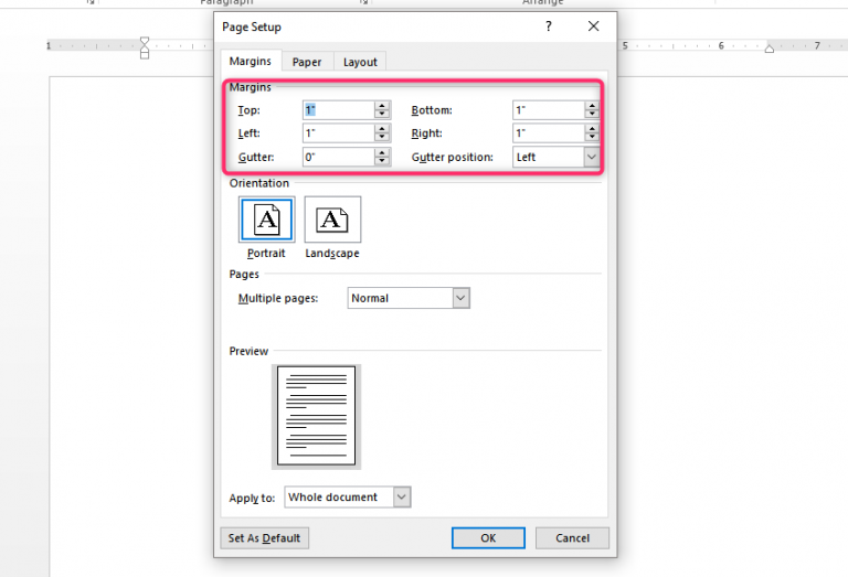 How To Set 1 Inch Margins In Word Mac