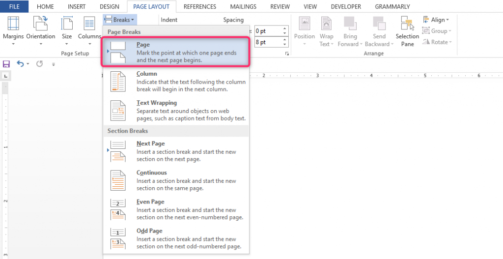 How To Add A Blank Page In Word At The End